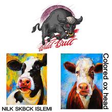 European and American fashion DIY cartoon animal cow Spanish bullfight Iron On patches for children heat transfer stickers 2024 - buy cheap