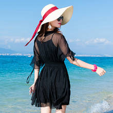 Black Beach Summer Dress Women Mini Party Dress Boho Dresses Elegant Laddies Office Wear Clothes Vestidos Verano LWL1556 2024 - buy cheap