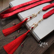 Artesanal moire fina faixa de cabelo delicadeza estilo antigo cocar roupas chinesas borlas faixa de cabelo 2024 - compre barato
