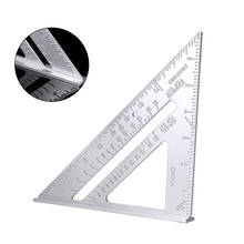 Regla triangular de aluminio de 7 ", transportador de ángulo, herramienta de medición cuadrada de velocidad para marcos de construcción, herramienta de carpintero 2024 - compra barato