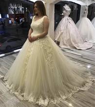 ANGELSBRIDEP V-Neck Ball Gown Wedding Dress Robe De Mariee Luxury Applique Beaded Tulle Formal Bridal Gowns Custom Made Train 2024 - buy cheap