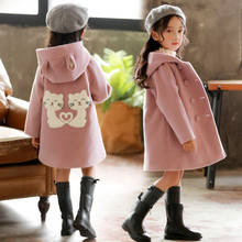 Roupas infantis 2021 para garotas, outono e primavera, casaco de lã grosso, quente, médio e longo, jaqueta 3-12 anos de idade 2024 - compre barato