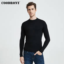COODRONY/осенне-зимний Классический Повседневный однотонный мягкий теплый вязаный хлопковый шерстяной свитер с высоким воротником, пуловер, мужская одежда C1162 2024 - купить недорого
