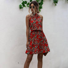 Summer Women Sexy Floral Dress  Strapless Casual Flower Bow In Back  Beach Sundress Mini Short 2020 Trendy Red Clothes For Women 2024 - buy cheap