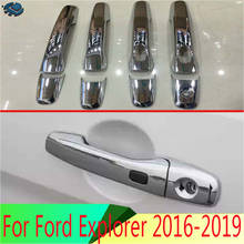 For Ford Explorer 2016-2019 Decorate Accessories ABS Chrome Door Handle Cover With Smart Key Hole Catch Cap Trim Molding 2024 - buy cheap