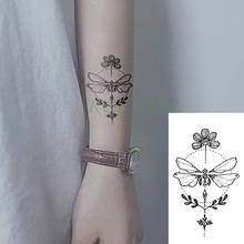 À prova d' água Etiqueta Do Tatuagem Temporária borboleta libélula Tatoo Tatto Falso Flash Tatouage Pé Mão de Pulso Para A Menina Das Mulheres do sexo feminino 2024 - compre barato