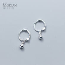 Modian Hot Sale Swing Beads Hoop pendientes clásico exquisito Plata de Ley 925 joyería femenina para mujer moda fiesta regalo 2024 - compra barato