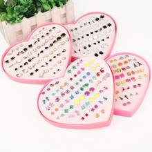 Multicolor 36 Pairs Cartoon Hypoallergenic Plastic Stud Earrings Set For Women Girl Wedding Christmas Gifts Flower Star Jewelry 2024 - buy cheap