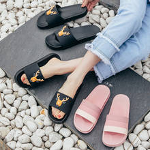 Slippers Women's  Korean-Style Cute Elk Slippers Home Non-Slip Slipper Men Mens House Shoes Mens Slippers Outdoor Men Slippers 2024 - buy cheap