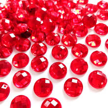 Diamante de imitación para costura, Diamante de imitación para costura, acrílico, redondo, rojo, 12mm, 250 Uds. 2024 - compra barato