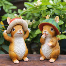 Creative Cute Rabbit Garden Patio Decor Animal Miniature Figurines Resin Crafts Kawaii Room Home Decoration Accessories 2024 - buy cheap