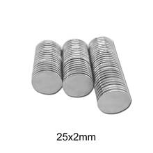 5/10/20/30/50/60pcs 25x2 Round Powerful Magnetic 25mmx2mm Sheet Neodymium Magnet 25x2mm Permanent NdFeB Strong Magnets 25*2 2024 - buy cheap