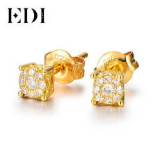 Brincos de diamante edi, 10k, halo de ouro amarelo, brilhante, 0.3, cttw, g/si, halo de diamante 2024 - compre barato