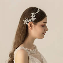 Tiara de casamento com strass, coroa de cabelo, pérolas, flor, faixa de cabeça, moda feminina, jóias de baile 2024 - compre barato