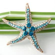 Navachi Starfish Sea Star Ocean Blue Crystal Rhinestone Brooch Pin free shipping SMT7017 2024 - buy cheap
