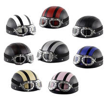 Motorcycle scooter Helmet halmet motocross vintage casque Moto CasqueCasco motocicleta Capacet with goggles 2024 - buy cheap