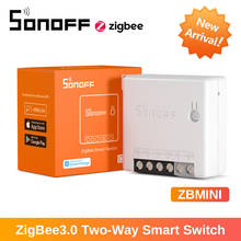 SONOFF-interruptor inteligente ZBMINI Zigbee 3,0, dispositivo de dos vías con Control remoto, temporizador, para casa inteligente a través de SmartThings, Alexa, Google Home, e-welink 2024 - compra barato