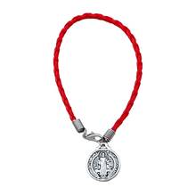 Pulsera de cuero rojo de 20 piezas, medalla de metal de aleación de Zinc, dijes de Papá Noel, B-60 2024 - compra barato