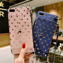 Glitter Star Wallet Card Case For Huawei P20 P30 P40 Lite Mate 20 30 40 Pro Nova 3i 3 4 5 6 5G Y5 Y9 Prime 2019 Lanyard Cover 2024 - buy cheap