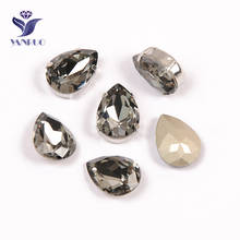 Yanruo 4320 gota preto diamante cristal de vidro diy costurar em pedras preciosas artesanato applique sapatos vestido 2024 - compre barato