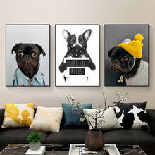 Arte engraçada de animal de estimação cachorro cartaz e pintura em tela de impressão quadros arte de parede para sala de estar decoração de casa (sem moldura) 2024 - compre barato