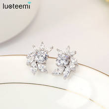 LUOTEEMI Wholesale Free Shipping Top Sale Fashion Stud Earring Wedding Bridals Jewelry High Quality AAA Cubic Zirconia Accessory 2024 - buy cheap