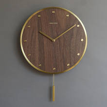 Nordic Luxury Wall Clock Modern Design Silent Minimalist Gold Wall Clock Wood Pendulum Living Room Wandklok Home Decor AD50WC 2024 - buy cheap