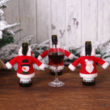 1pc Cute Cartoon Santa Snowman Elk Sweater Cloth Christmas Wine Bottle Cover New Year Party Champagne Cap Home Hotel Table Decor 2024 - buy cheap