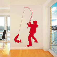 Fisherman Wall Stickers Living Room Background Wall Decoration Angler Fishing Vinyl Office Interior Window Door Art Decals Z750 2024 - buy cheap