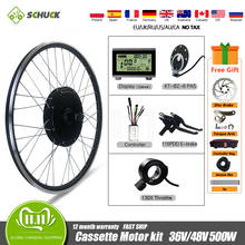 Bicicleta elétrica traseiro cassete hub motor roda 36v48v 500w kit de conversão ebike bicicleta 20-29inch700c para ebike kit de conversão 2024 - compre barato