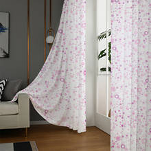 Cortina de janela transparente 100*250 cm, cortina de tule voile com estampa floral para decoração de casa sala de estar vbe72 t20 2024 - compre barato