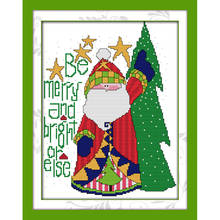 Набор для вышивки крестиком Вечная любовь Санта Клаус экологичный хлопок китайские наборы для вышивки 14CT и 11CT Новогодние рекламные акции 2024 - купить недорого