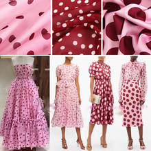 2021 Розовый сатин в горошек шифоновая юбка-пачка, рубашка собственными руками Сделай Сам ткань для одежды 2024 - купить недорого