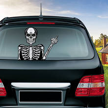 Pegatina de Horror Skull para limpiaparabrisas de coche, calcomanías y pegatinas para limpiaparabrisas de ventana trasera de coche, decoración automática de Halloween 2024 - compra barato