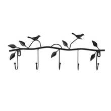 Retro 5 Hook Wrought Iron Bird Hook Hook Bird Shape Leaf Wall Dress Robe Hook Key Coat Holder Cap Hanger 2024 - buy cheap