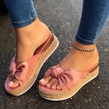 Women Summer Sandals Flat Heels Pumps big Size Wedges Shoes Woman Sweet Bowties Slippers Sandalias Mujer Sapato Feminino 2024 - buy cheap