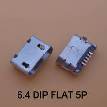 20pcs/lot 5Pin 6.4mm Micro USB 5pin DIP Female connector for mobile phone Mini USB jack PCB welding socket FLAT MOUTH 2024 - buy cheap