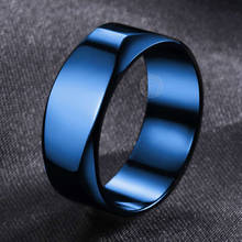 Кольцо для свадьбы из нержавеющей стали для мужчин и женщин, Полированное серебряное кольцо для пары, геометрическое, классическое, для Lover, ювелирных изделий, 8 мм, DKRM45 2024 - купить недорого