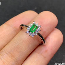 KJJEAXCMY fine jewelry 925 sterling silver inlaid natural emerald ring new female noble gemstone ring vintage support test 2024 - buy cheap