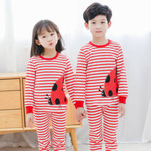 Pijama infantil manga comprida, conjunto de 2 peças de roupa para meninos e meninas 2024 - compre barato