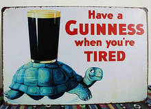 Have a Guinnes Beer Vintage-carteles de hojalata, pintura de tortuga, arte de pared con marco de Metal, Bar, Pub, cartel de placa desgastada de pared 2024 - compra barato