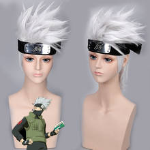 Peruca de cosplay de anime, acessórios de máscara de kakashi, cabelo sintético de alta qualidade, vestido de animação, ninja shinobi, adereços de festa 2024 - compre barato