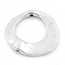 DoreenBeads металлические бусины-вставки из сплава, круглые, серебристые, около 21 мм (7/8 ")x 20 мм (6/8"), отверстие: около 1 мм, 5 шт. 2024 - купить недорого