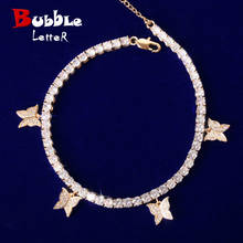 Butterfly Tennis Bracelet Hip Hop Jewelry Gold Color Men Women Link Adjustable 2024 - buy cheap