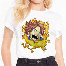 Fairy Tail Natsu Dragneel-Camiseta de manga corta para mujer, remeras para mujer, camisetas Harajuku Vintage 2024 - compra barato