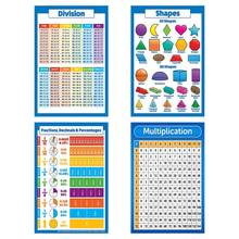 Tabla de pared educativa para niños, póster de aprendizaje educativo de matemáticas, tablas de adición, suma números, División 1-12 2024 - compra barato