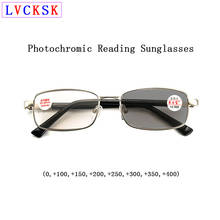 New Arrived Metal Photochromic Reading Sunglasses Women Men Rectangle Presbyopia Spectacles Magnifier For Sight 0,+1.0~+4.0 N5 2024 - buy cheap