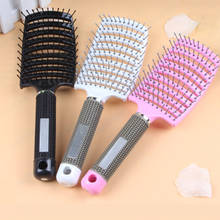 Escova de cabelo de plástico para cabeleireiro, pente de cerdas e escova de cabelo encaracolada, desembaraçadora, para salão de beleza, ferramentas de cabeleireiro 2024 - compre barato