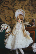 Винтажная кукла Лолита, платье для кукол BJD 1/4 1/3 1/6, Одежда для кукол, аксессуары для игрушек, модная кукольная одежда для девочек, включает платье и шляпу 2024 - купить недорого