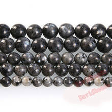 Fctory Price Natural Stone Black Labradorite Round Beads 16" Strand 4 6 8 10 12MM Pick Size For Jewelry Making 2024 - buy cheap
